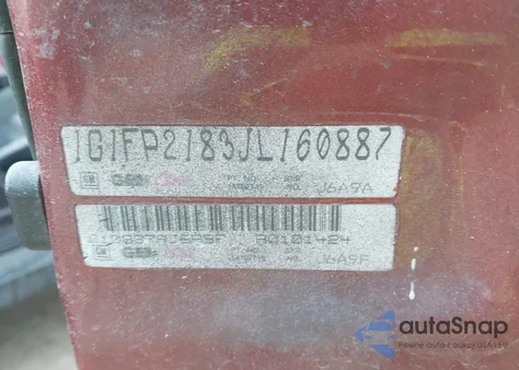 1988 Chevrolet Camaro z USA, uszkodzony, nr VIN 1G1FP2183JL160887